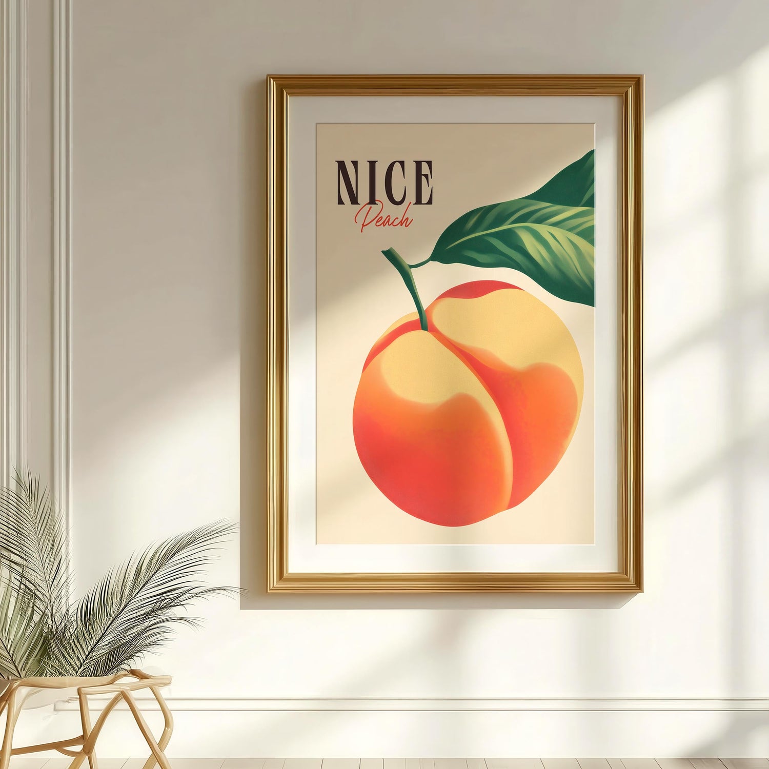Funny nice peach bathroom print for toilet art decor