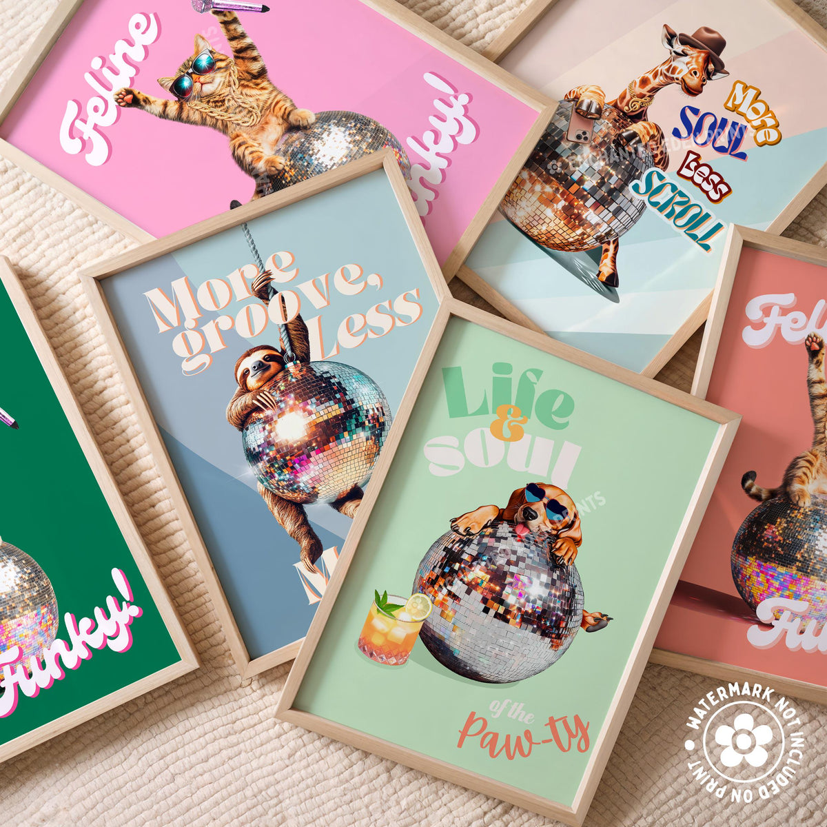 a group of cards with a picture of a giraffe