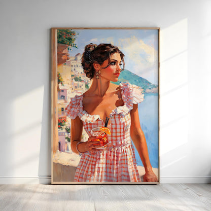 Negroni Wall Art – Retro Italian Summer Coquette Print