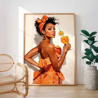 Retro Coquette Wall Art – Aperol Spritz Vintage Summer Print