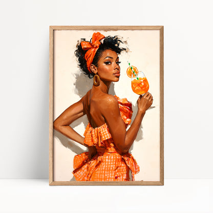 Retro Coquette Wall Art – Aperol Spritz Vintage Summer Print
