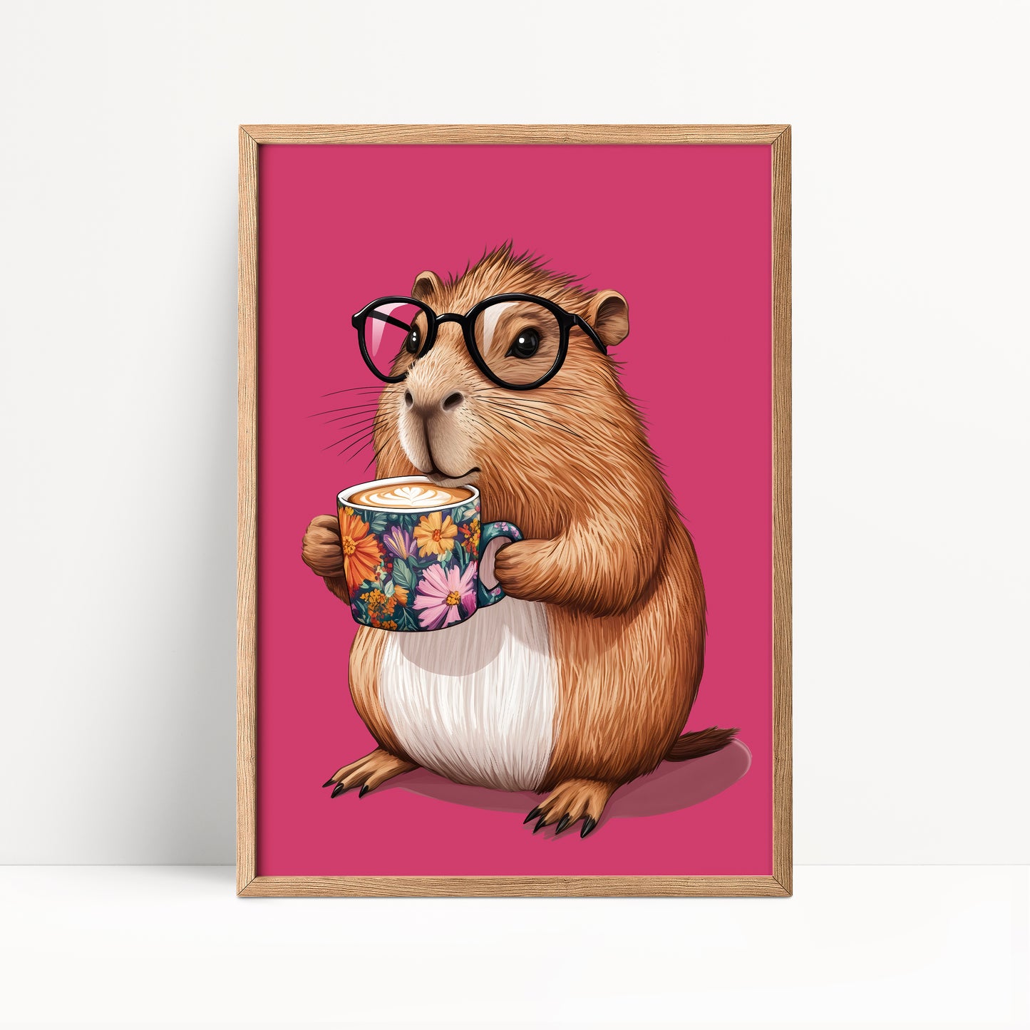 Capybara Drinking Coffee Print