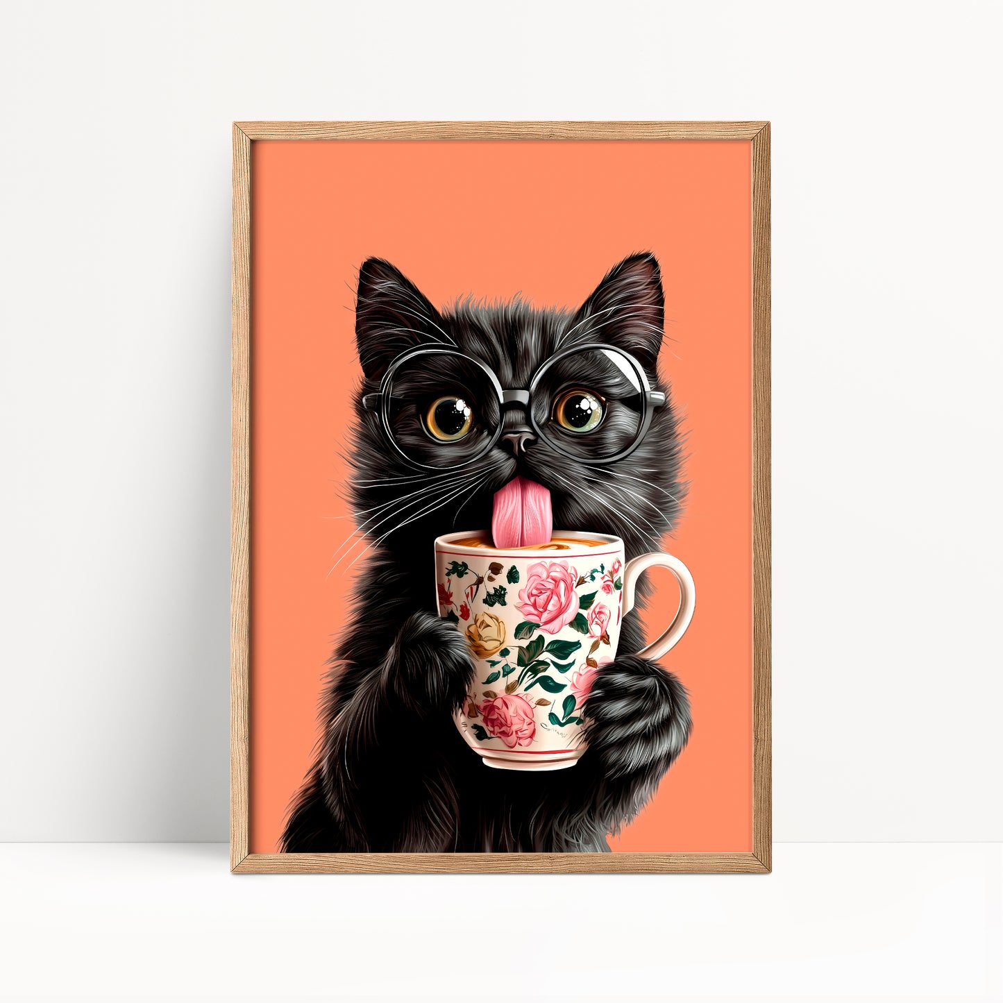 Black Cat Coffee Print