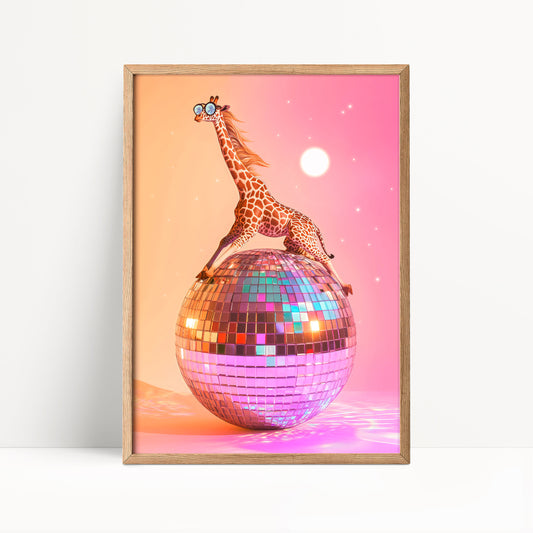 Giraffe Disco Ball Print