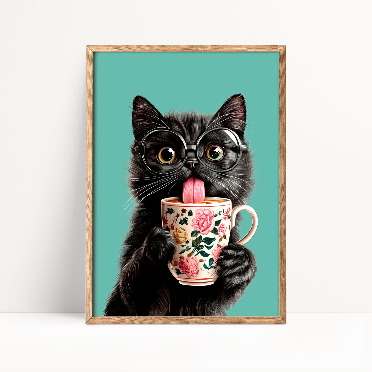 Black Cat Coffee Print
