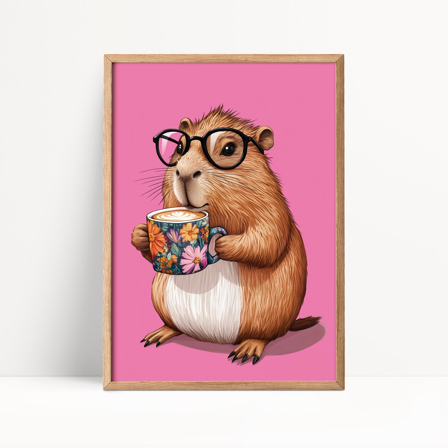 Capybara Drinking Coffee Print