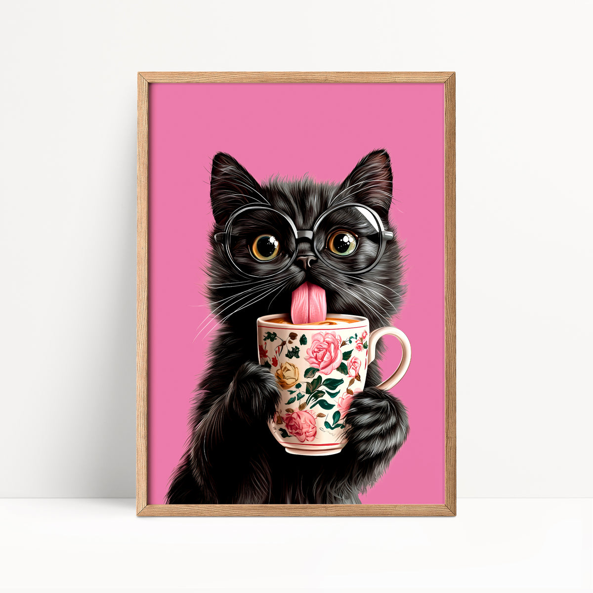 Black Cat Coffee Print