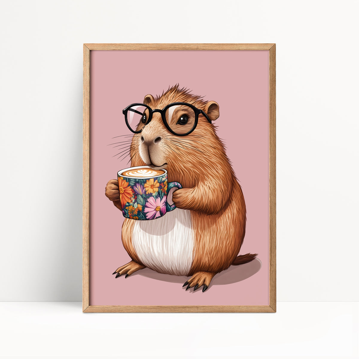Capybara Drinking Coffee Print