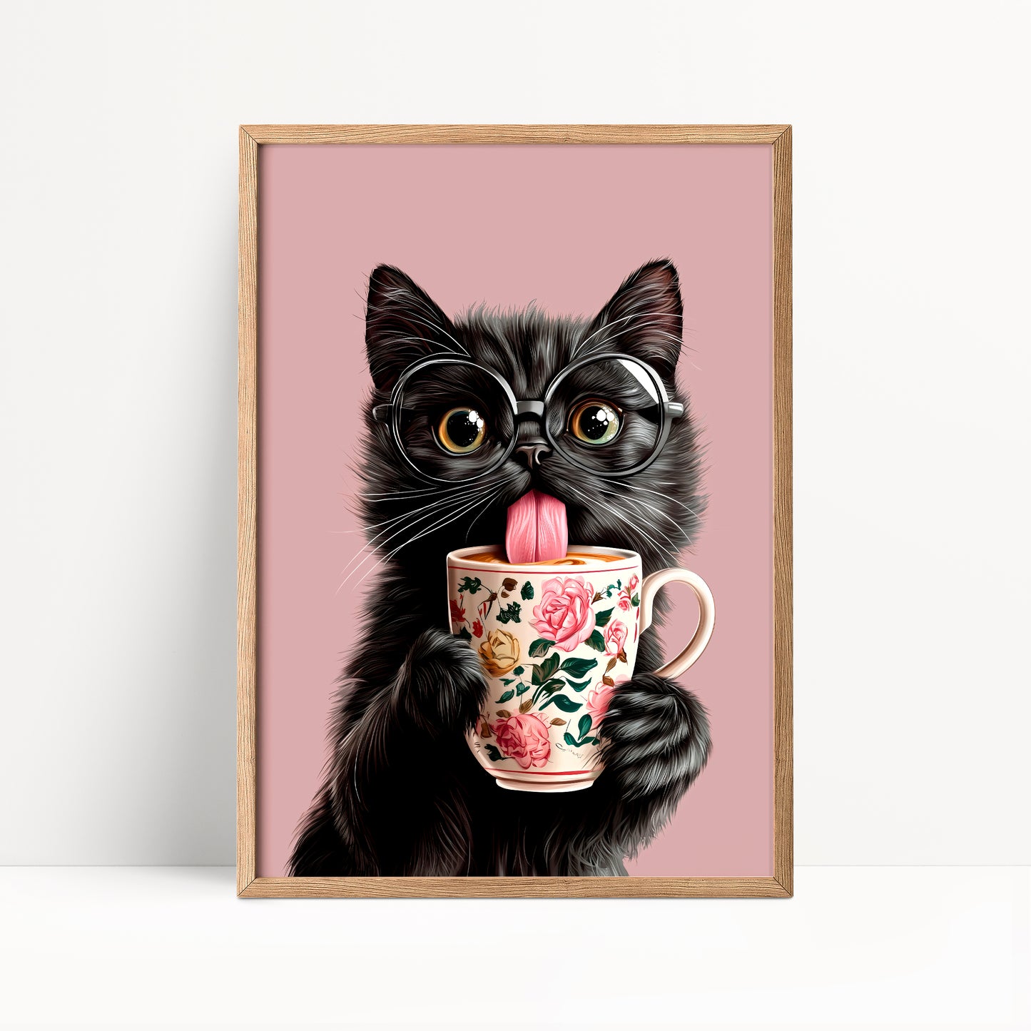 Black Cat Coffee Print