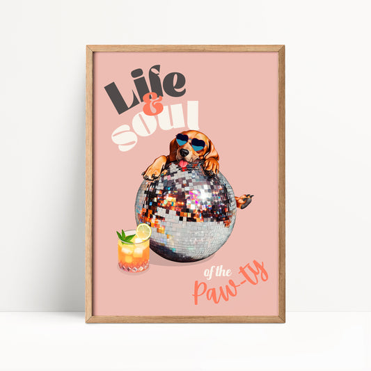 Sausage Dog Disco Ball Print
