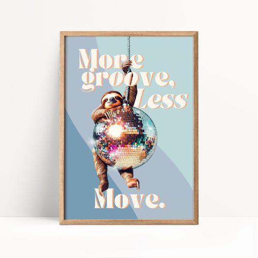 Sloth Disco Ball Print