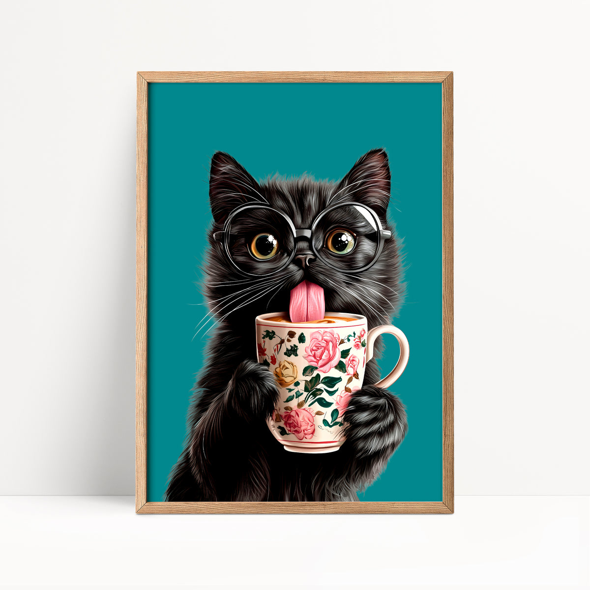 Black Cat Coffee Print
