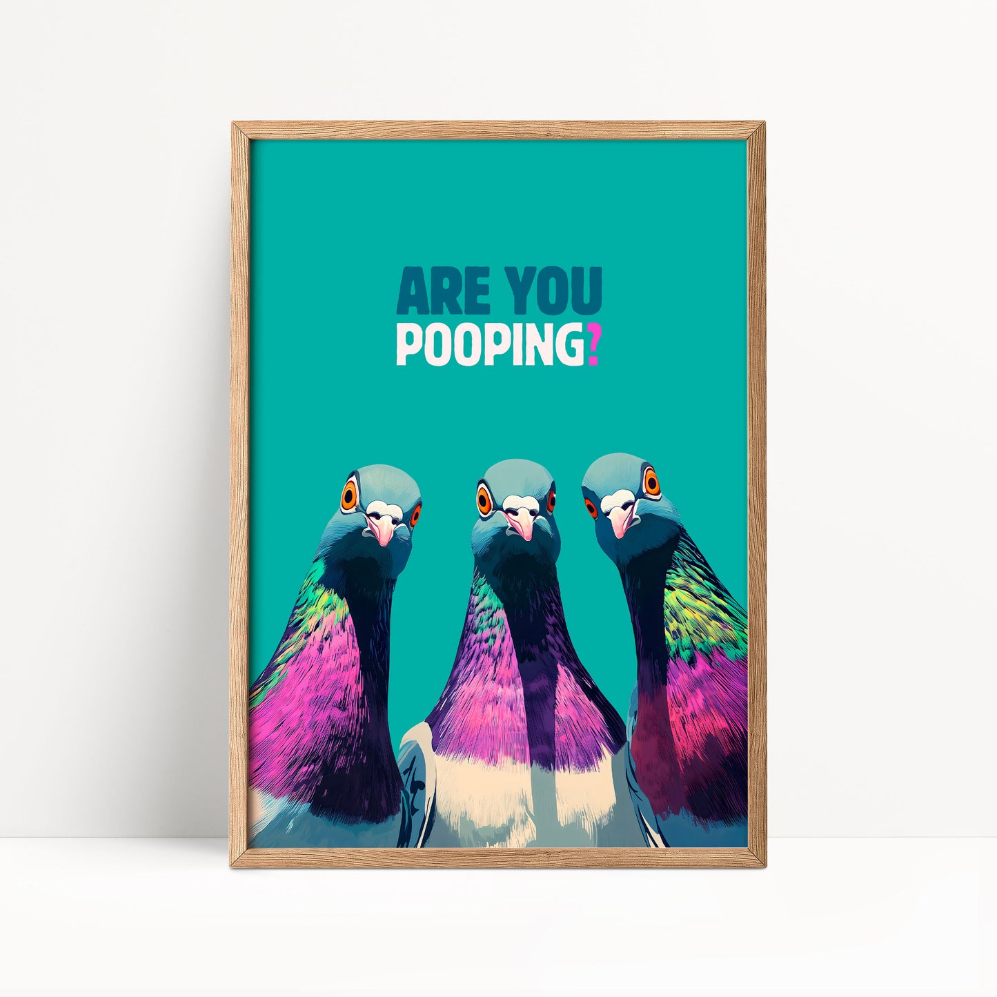 three colorful birds with the text "ARE YOU POoping?" displayed above them.
