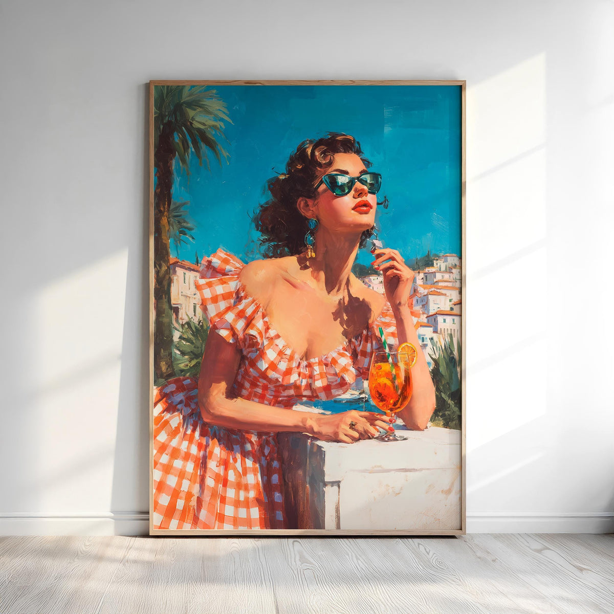 Retro Italian Summer Wall Art – Coquette Aperol Spritz Print