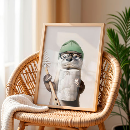 a picture of a raccoon with a hat and glasses
