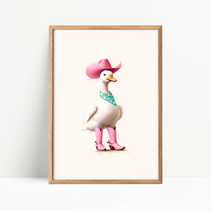 Silly Goose Cowgirl Poster – Cute Western Wall Art