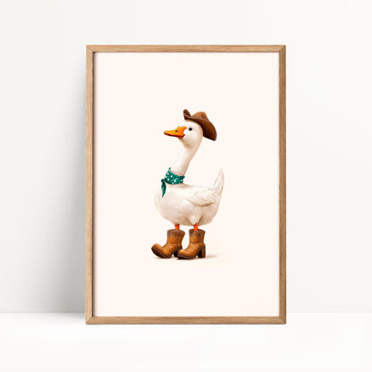 Silly Goose Cowboy Poster – Funny Western Wall Art