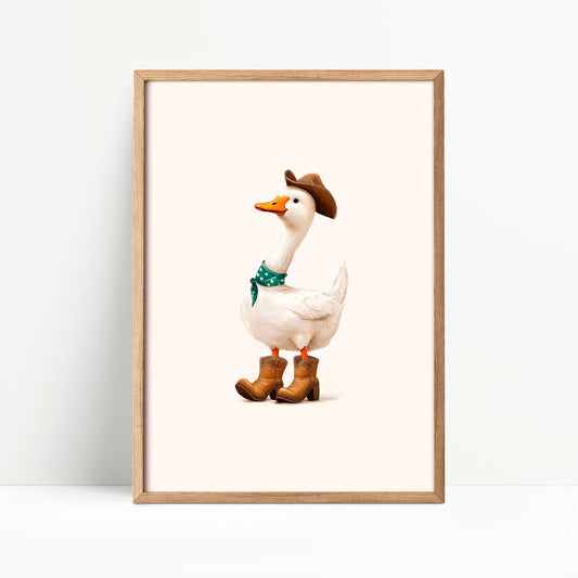 Silly Goose Cowboy Poster – Funny Western Wall Art